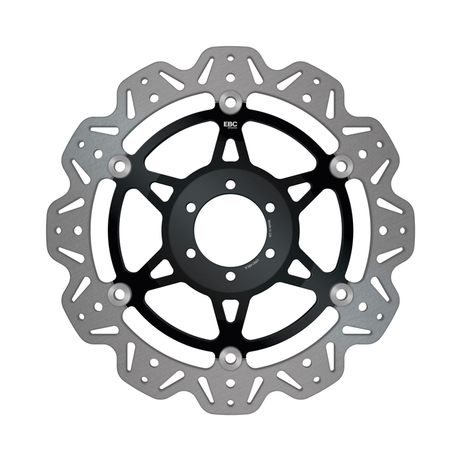 EBC Motorcycle Brakes VR614BLK Vee-Series Sport Bike Rotor; w/Black Hub; EBC Motorcycle Brakes VR614BLK