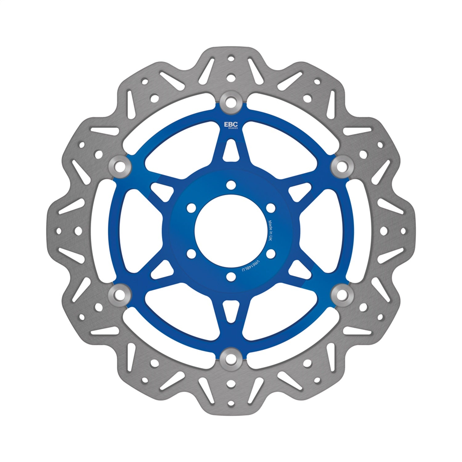 EBC Motorcycle Brakes VR614BLU Vee-Series Sport Bike Rotor; w/Blue Hub; EBC Motorcycle Brakes VR614BLU
