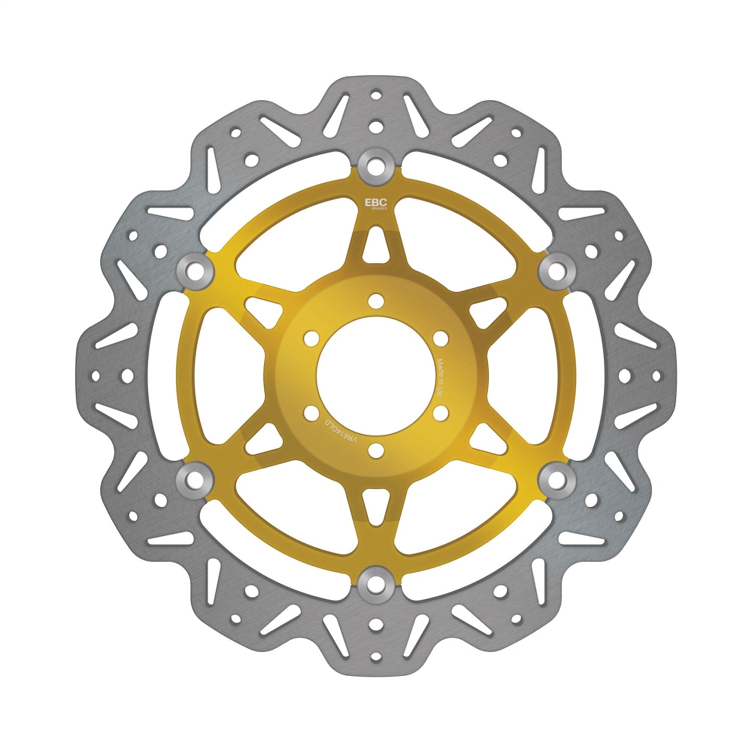 EBC Motorcycle Brakes VR614GLD Vee-Series Sport Bike Rotor; w/Gold Hub; EBC Motorcycle Brakes VR614GLD