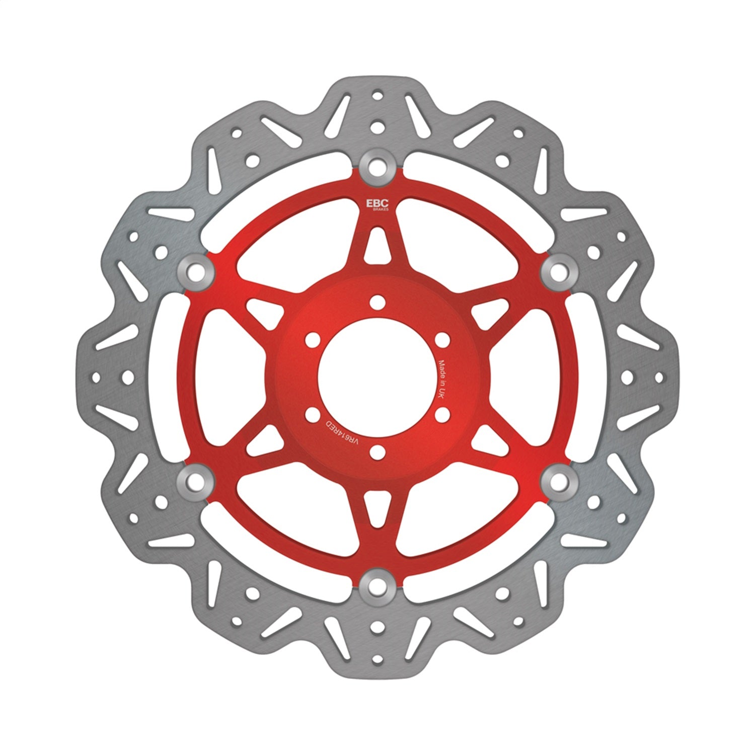 EBC Motorcycle Brakes VR614RED Vee-Series Sport Bike Rotor; w/Red Hub; EBC Motorcycle Brakes VR614RED
