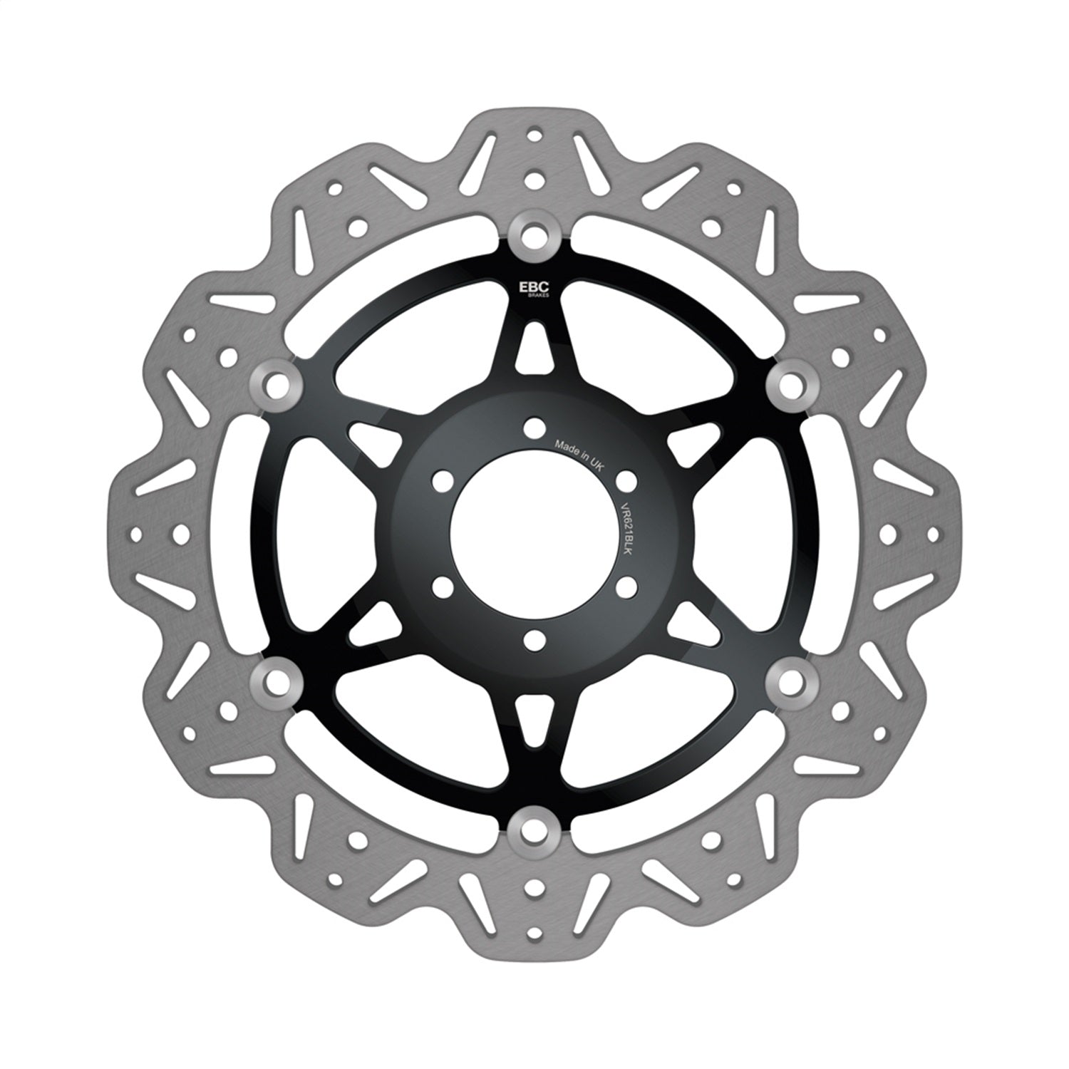 EBC Motorcycle Brakes VR621BLK Vee-Series Sport Bike Rotor; w/Black Hub; EBC Motorcycle Brakes VR621BLK