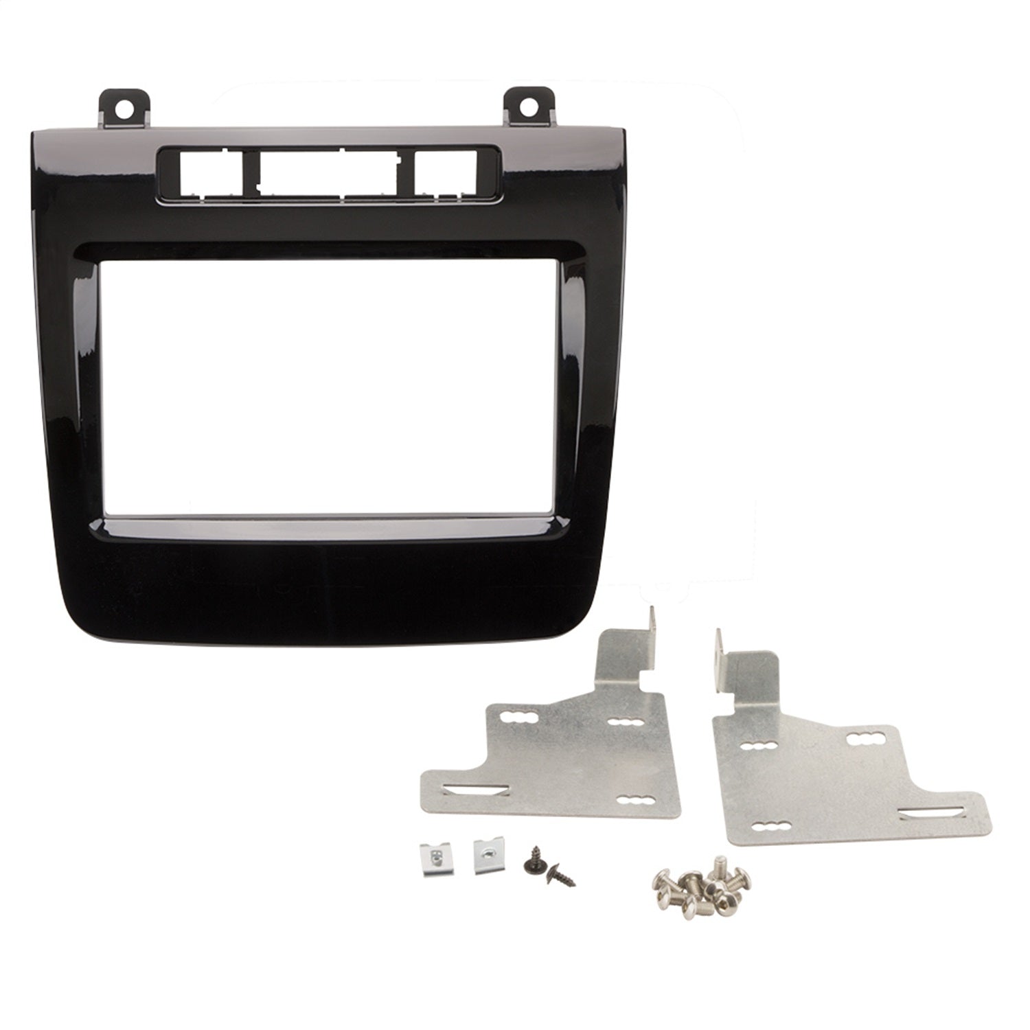 Scosche VW2354DDB Custom Fit ISO Double DIN Dash Kit; Includes Face Panel / Brackets / Screws; Scosche VW2354DDB