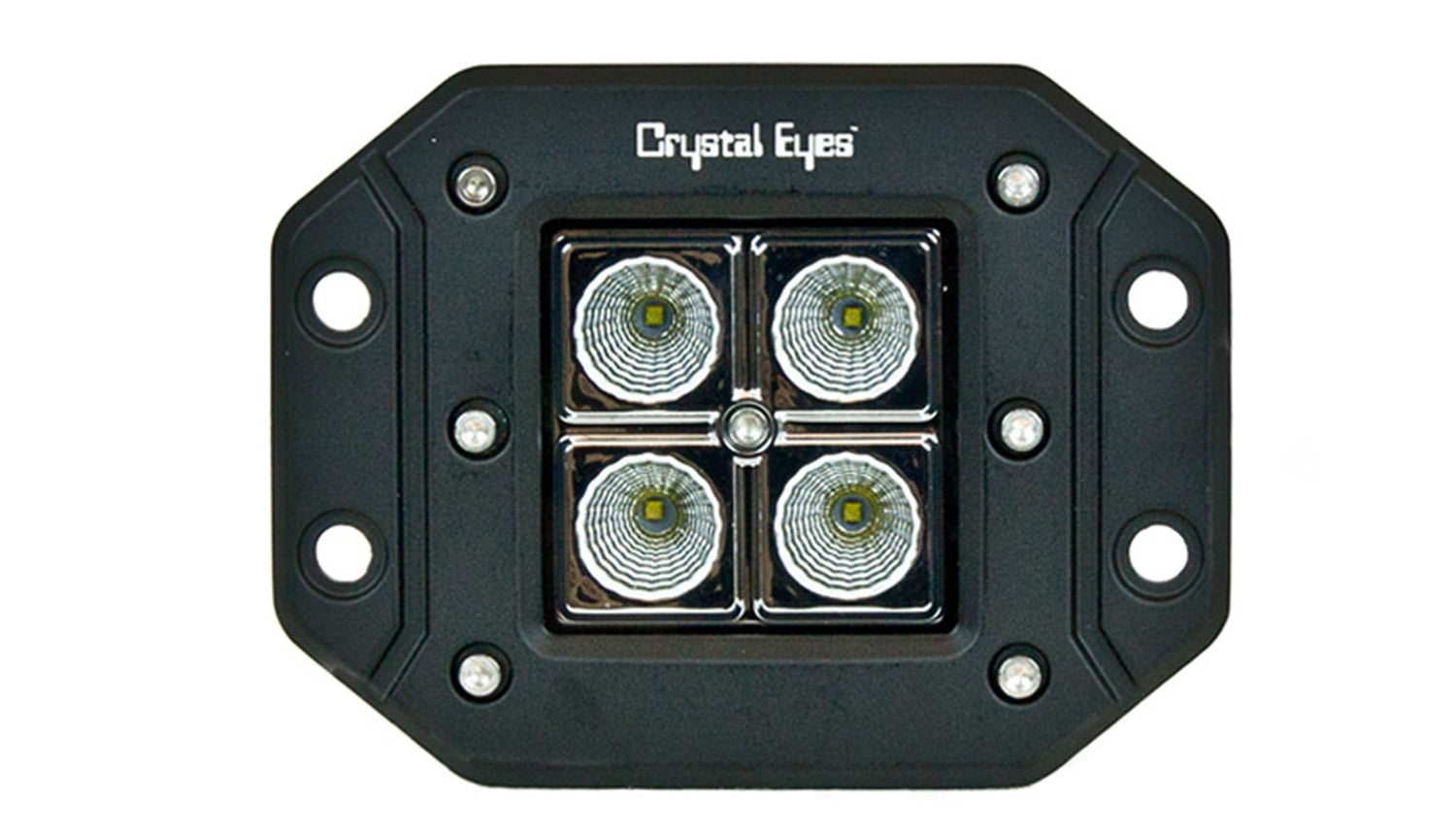 LED Work Light; 5 in. Square Visor; 4 LED; 12W; 60 Deg. Flood; IPCW W1004S12-60