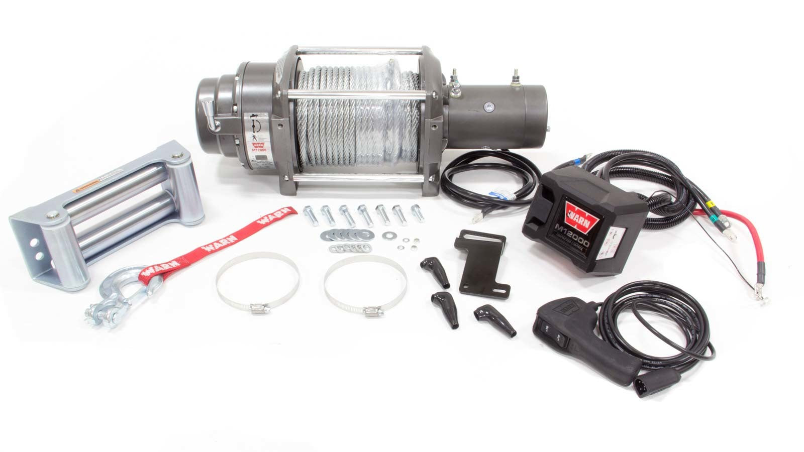 Warn 17801 M12000 Winch w/Roller & 125' Cable Warn 17801