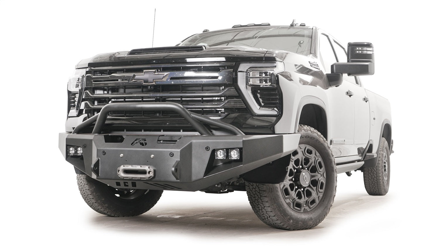 Fab Fours CH24-A6152-1 Premium Winch Front Bumper; 2 Stage Black Powder Coated; w/Pre-Runner Guard; Fab Fours CH24-A6152-1