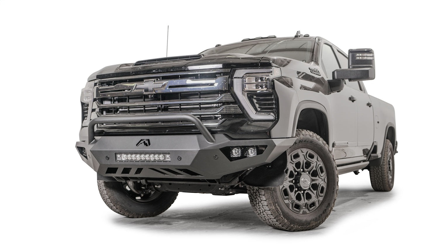 Fab Fours CH24-V6152-1 Vengeance Front Bumper; 2 Stage Black Powder Coated; w/Pre-Runner Guard; Fab Fours CH24-V6152-1
