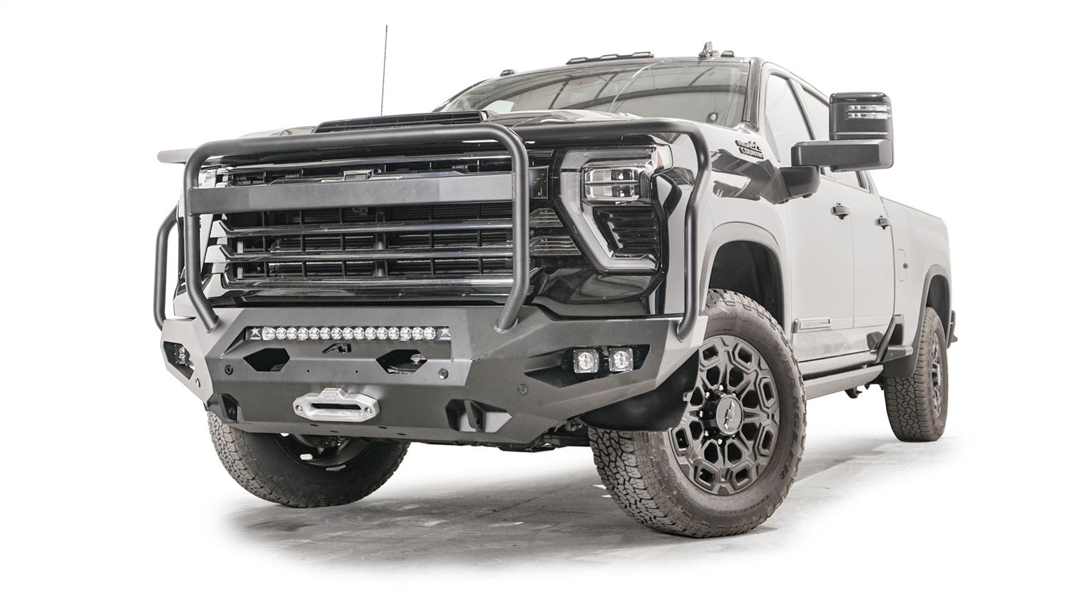 Fab Fours CH24-X6150-1 Matrix Front Bumper; 2 Stage Black Powder Coated; w/Full Guard; Fab Fours CH24-X6150-1