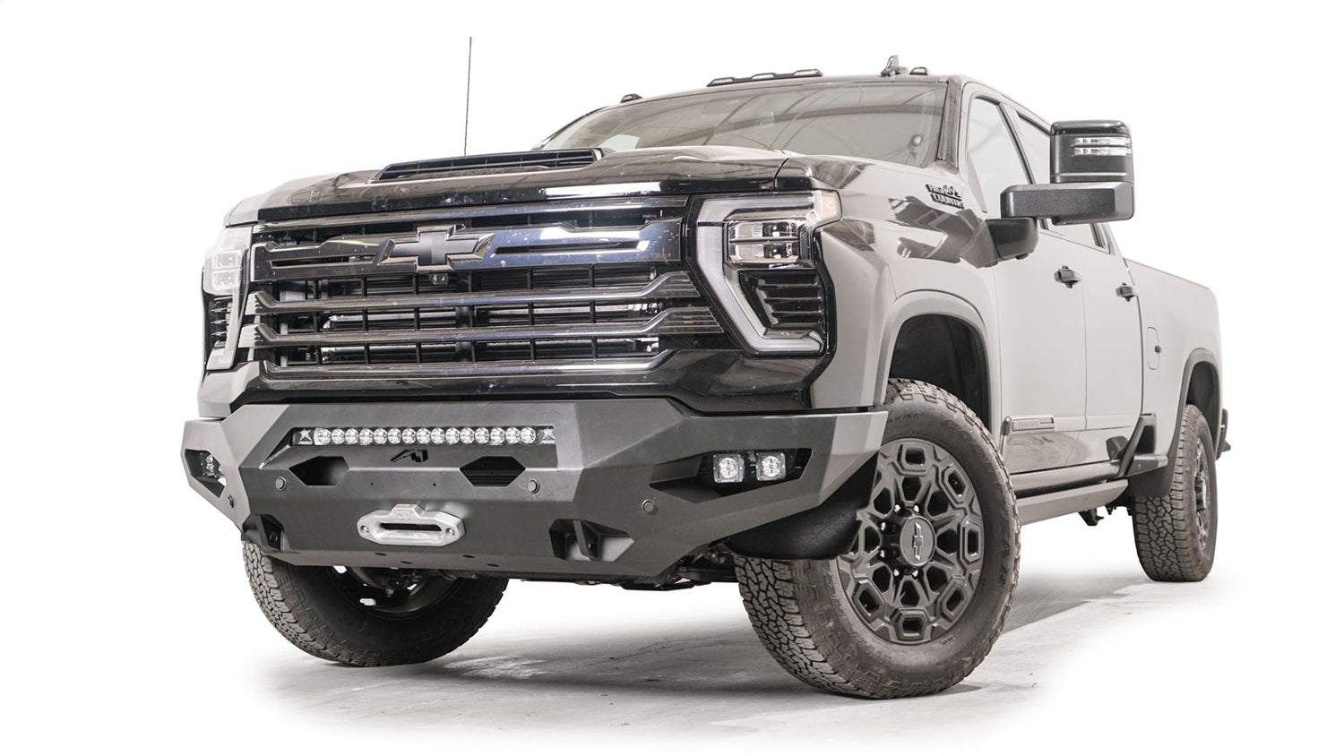 Fab Fours CH24-X6151-1 Matrix Front Bumper; 2 Stage Black Powder Coated; w/No Guard; Fab Fours CH24-X6151-1