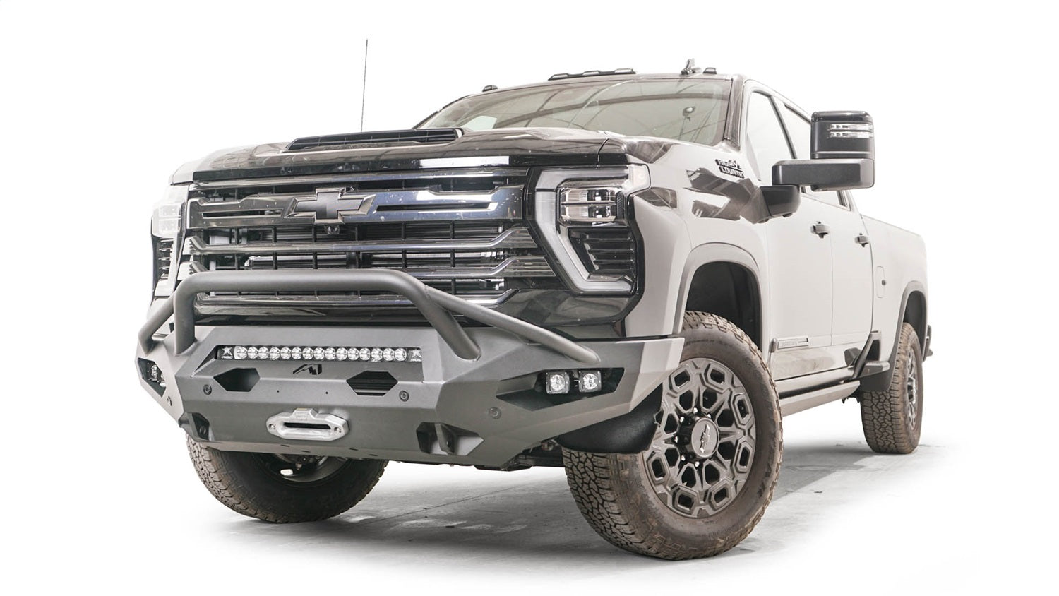 Fab Fours CH24-X6152-1 Matrix Front Bumper; 2 Stage Black Powder Coated; w/Pre-Runner Guard; Fab Fours CH24-X6152-1