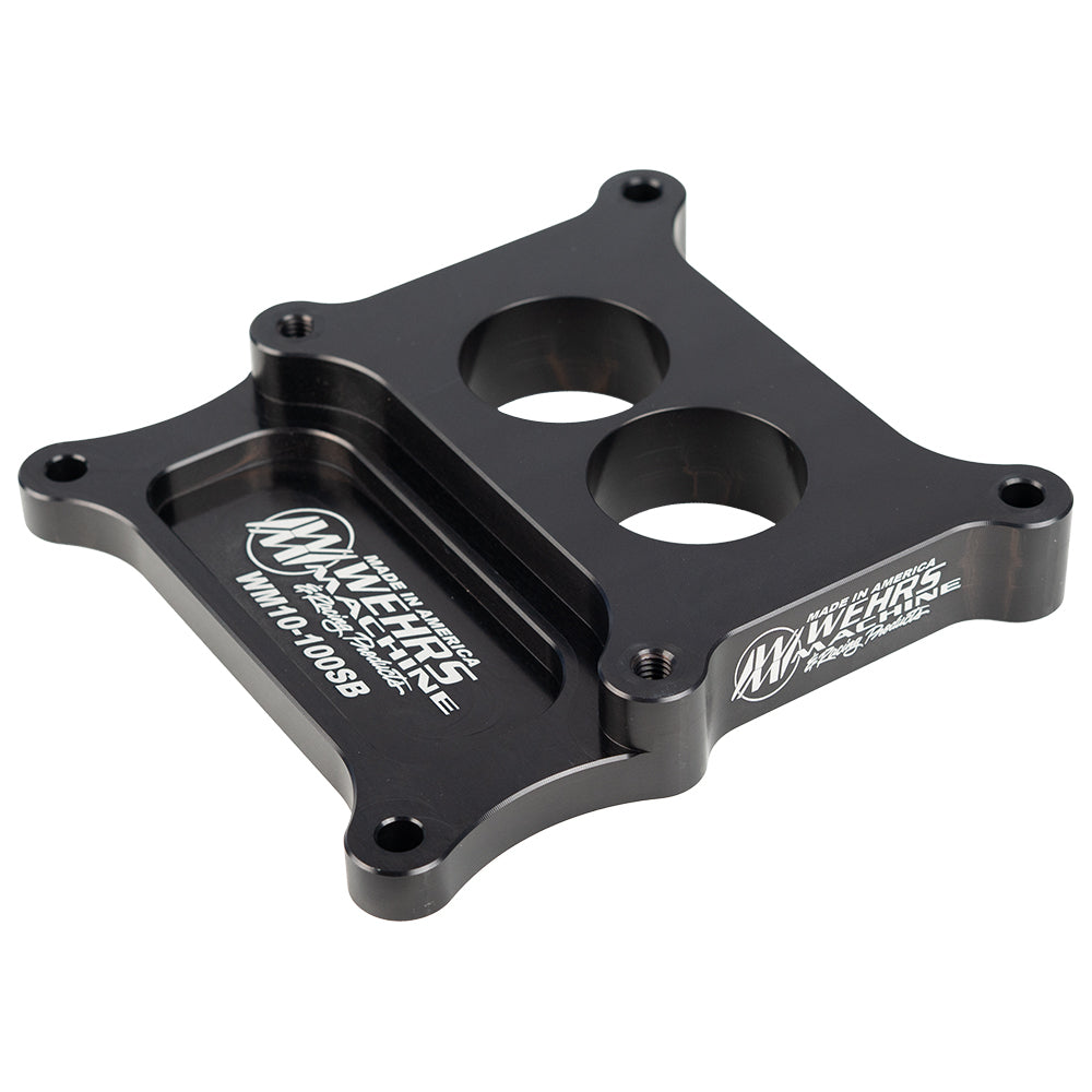 Wehrs Machine & Racing Products WM10-100SB Carb Adapter 2bbl to 4bb 1in Thk w/Straigh Bores Wehrs Machine & Racing Products WM10-100SB