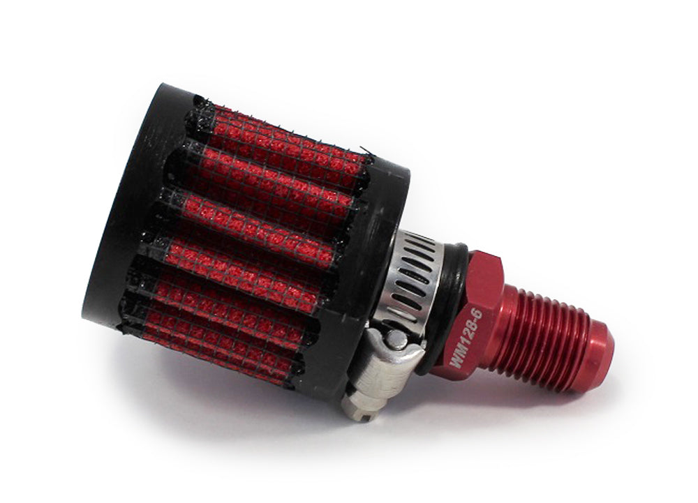 Wehrs Machine & Racing Products WM128-6 Breather Filter w/6an Fitting Wehrs Machine & Racing Products WM128-6