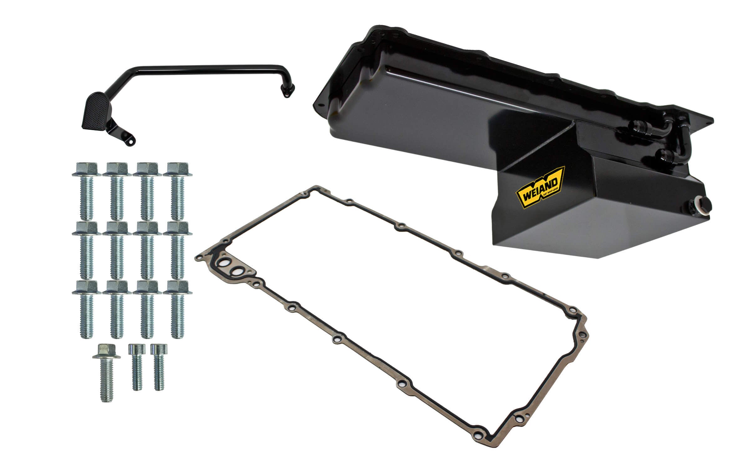 Weiand 5028WND 7qt Oil Pan Kit GM LS Black Finish Weiand 5028WND