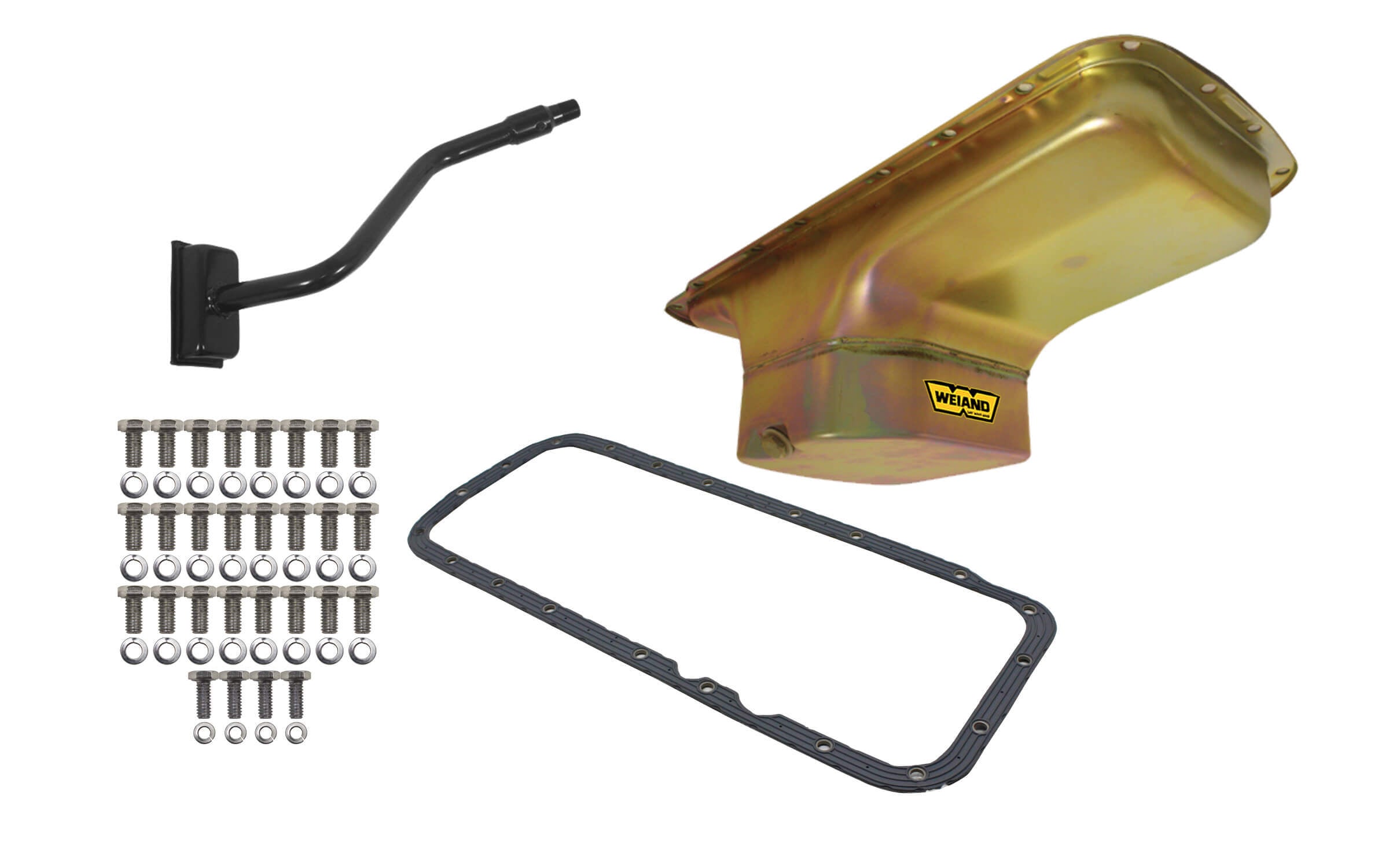 Weiand 5031WND 7qt Oil Pan Kit BBM B/RB Zinc Finish Center Sump Weiand 5031WND