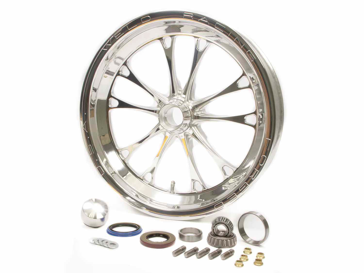 WELD Racing 84P-15001 V-Series Frt Drag Wheel Pol 15x3.5 Strange Mount WELD Racing 84P-15001