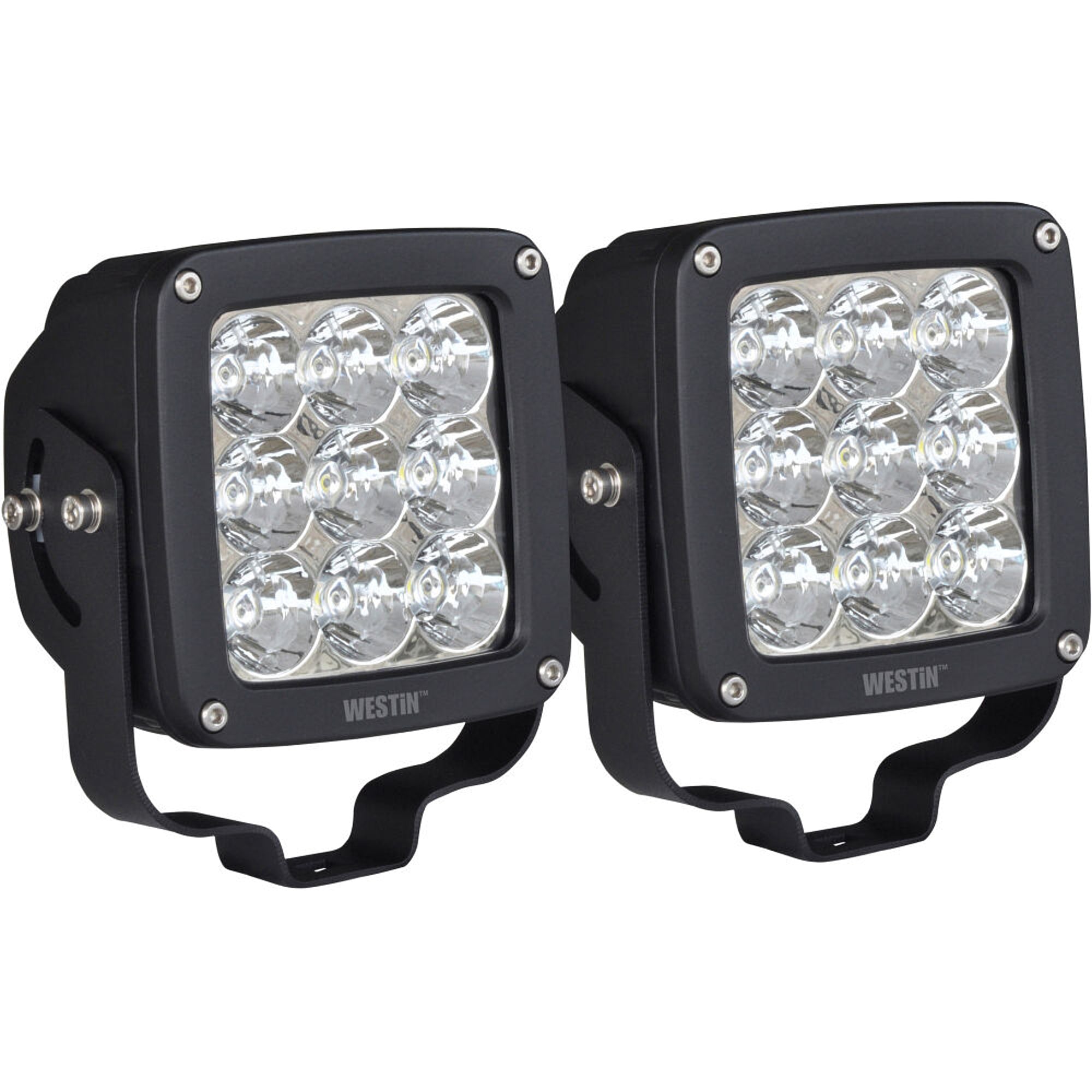 Westin 09-12219B-PR Axis LED Auxiliary Light SquareFlood Pattern Pair Westin 09-12219B-PR