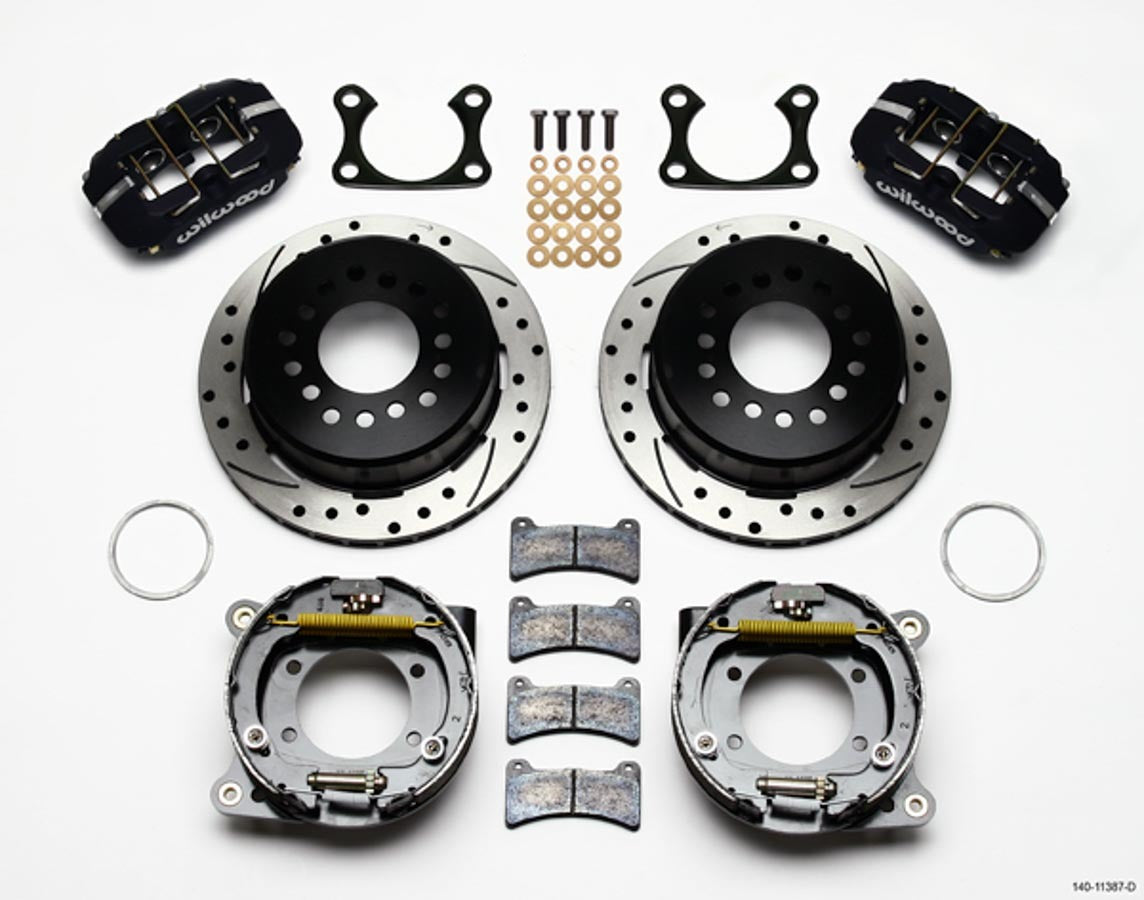 Wilwood Brakes 140-11387-D Rear Disc Brake Kit Big Ford Drilled w/Park Brk Wilwood Brakes 140-11387-D