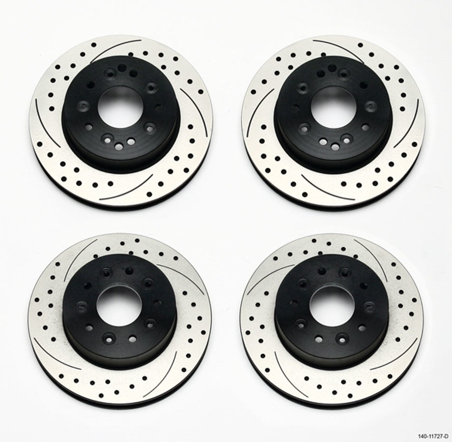 Wilwood Brakes 140-11727-D Rotor Kit Frt & Rear C2 C3 Corvette 1PC Rotor Wilwood Brakes 140-11727-D