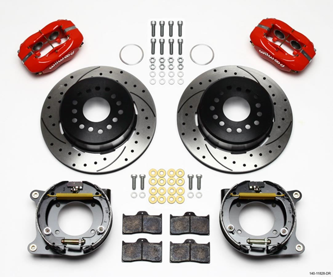 Wilwood Brakes 140-11828-DR Rear Brake Kit 57-62 Corvette Red Caliper Wilwood Brakes 140-11828-DR