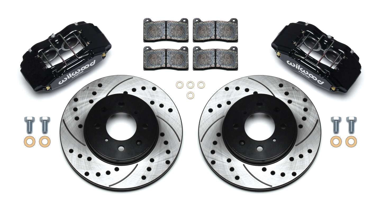Wilwood Brakes 140-12996-D Brake Kit Front Honda/Acura Blk Drilled Wilwood Brakes 140-12996-D