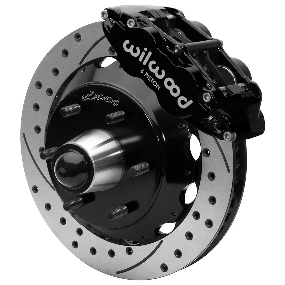 Wilwood Brakes 140-16457-D Front Brake Kit C10 6Lug FNSL6R 13in Drilled Blk Wilwood Brakes 140-16457-D