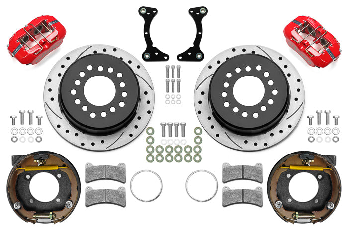 Wilwood Brakes 140-17120-DR Brake Kit Rear Red FDP Drilled 11in GM G Body Wilwood Brakes 140-17120-DR