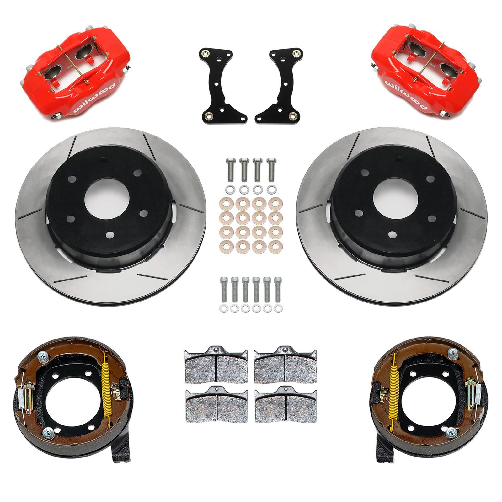 Wilwood Brakes 140-18158-R Rear Brake Kit Disc/Drum 71-91 BLazer FDLI Red Wilwood Brakes 140-18158-R