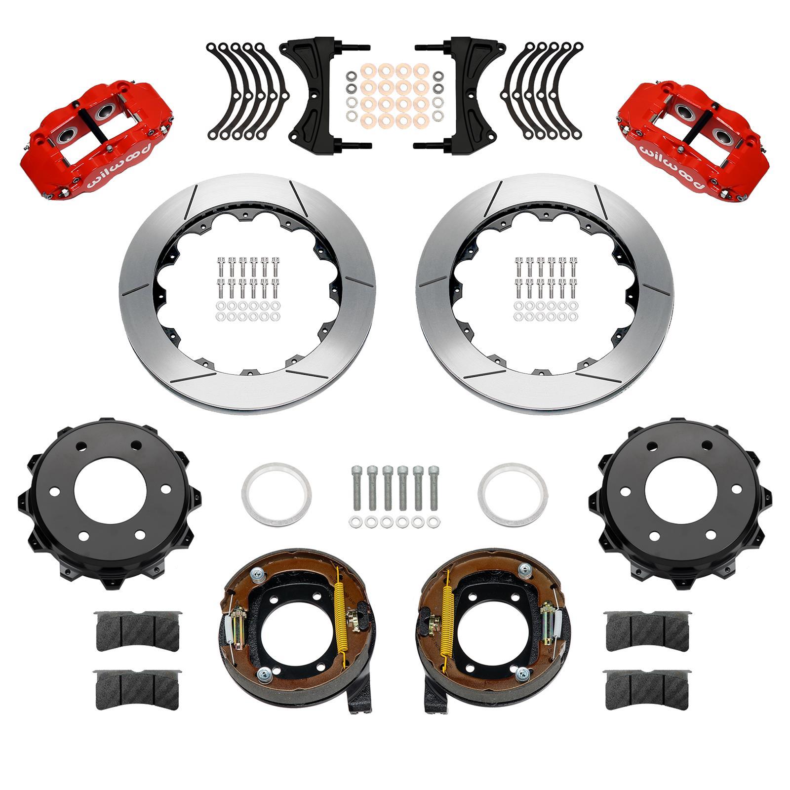 Wilwood Brakes 140-18160-R Rear Brake Kit Disc/Drum 71-91 Blazer FNSL4R Red Wilwood Brakes 140-18160-R
