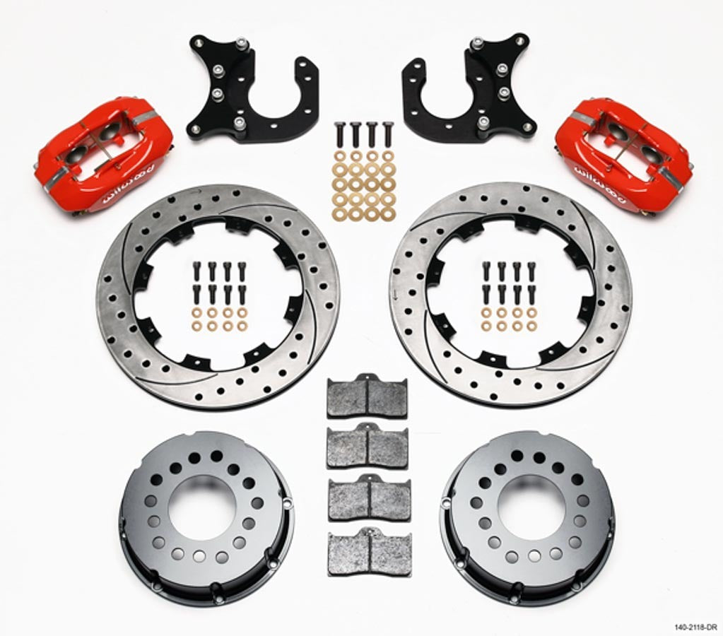 Wilwood Brakes 140-2118-DR P/S Rear Disc Kit New Big Ford Drilled Red Wilwood Brakes 140-2118-DR