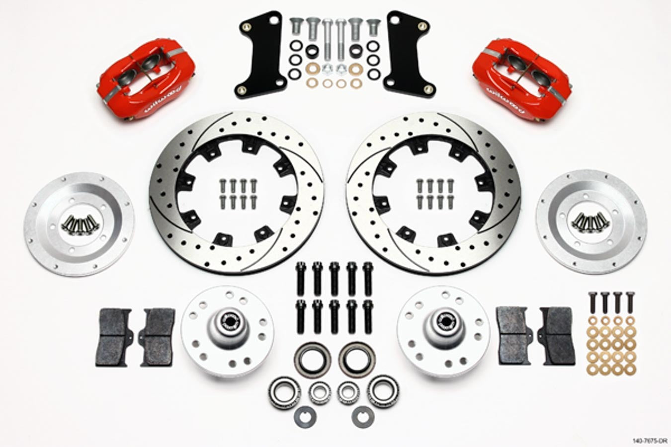 Wilwood Brakes 140-7675-DR Front Brake Kit 67-72 Camaro Nova Red Calipers Wilwood Brakes 140-7675-DR