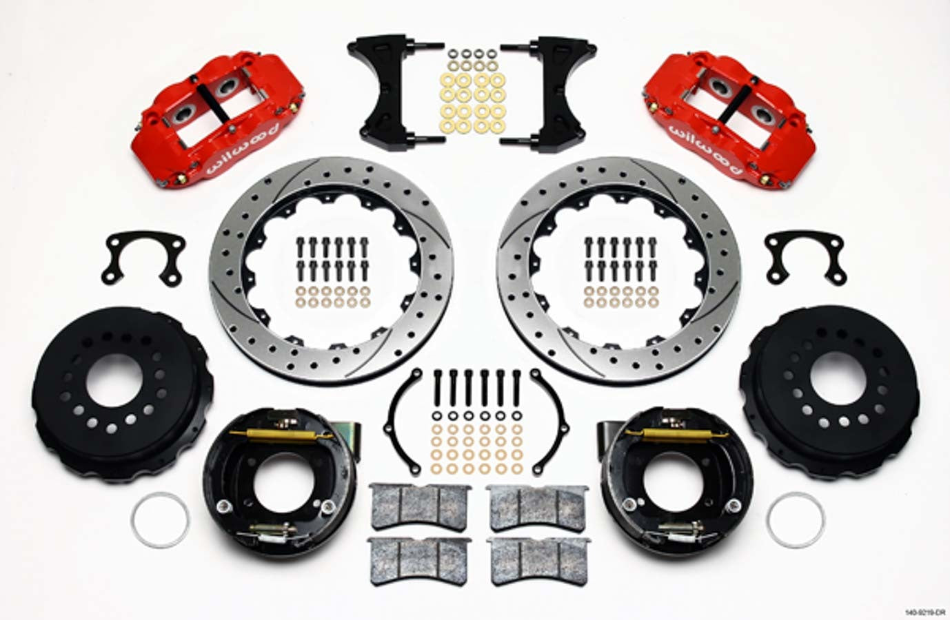 Wilwood Brakes 140-9219-DR Rear Disc Brake Kit Red Ford New Style 12.88 Wilwood Brakes 140-9219-DR