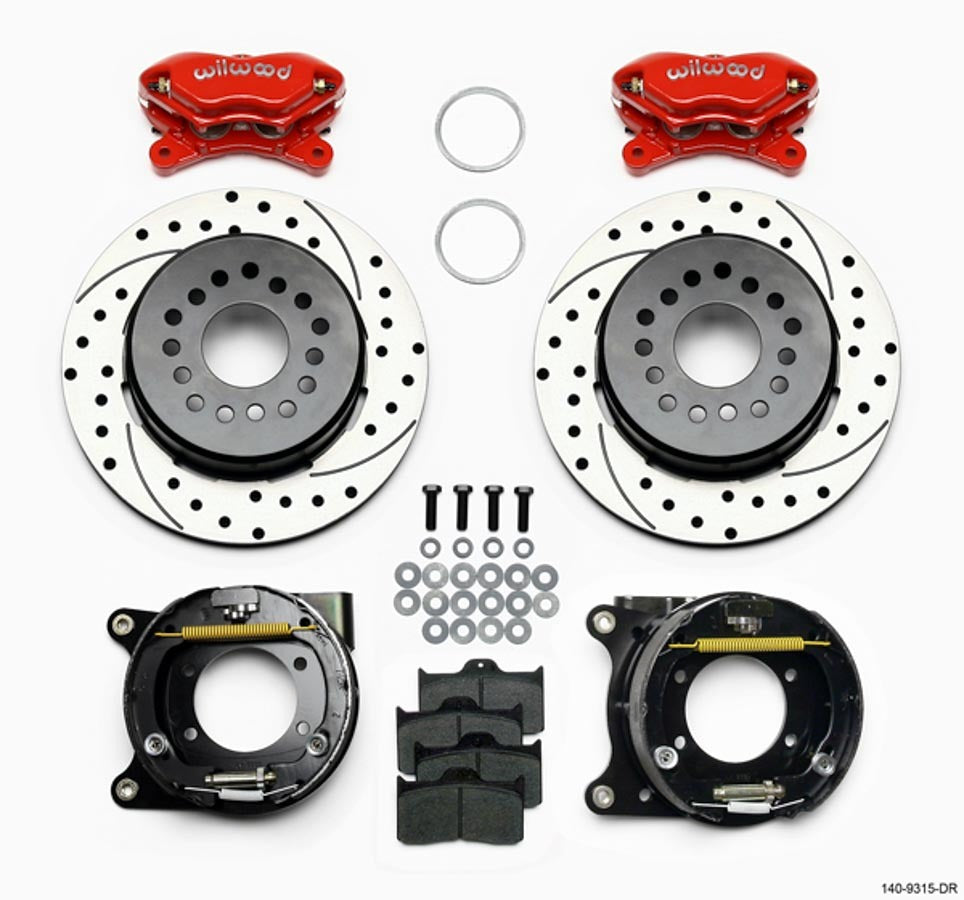 Wilwood Brakes 140-9315-DR Brake Kit Rear GM 12 Bolt Drilled Red Wilwood Brakes 140-9315-DR