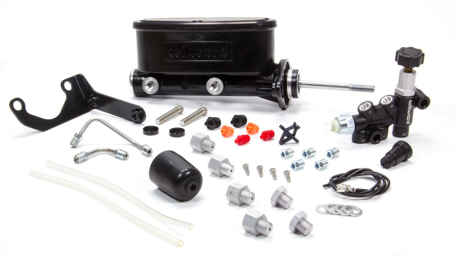 Wilwood Brakes 261-13271-BK Alum Tandem M/C Kit w/ Brkt & Prop Valve 7/8in Wilwood Brakes 261-13271-BK