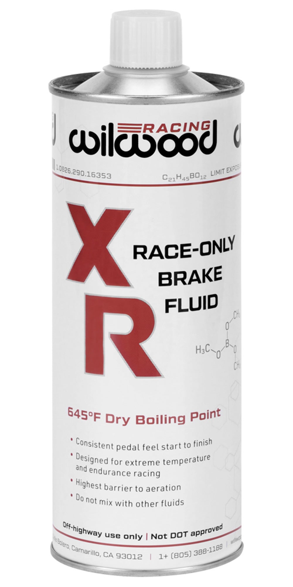 Wilwood Brakes 290-16353 Brake Fluid XR Racing 500ml Can NON-DOT Wilwood Brakes 290-16353