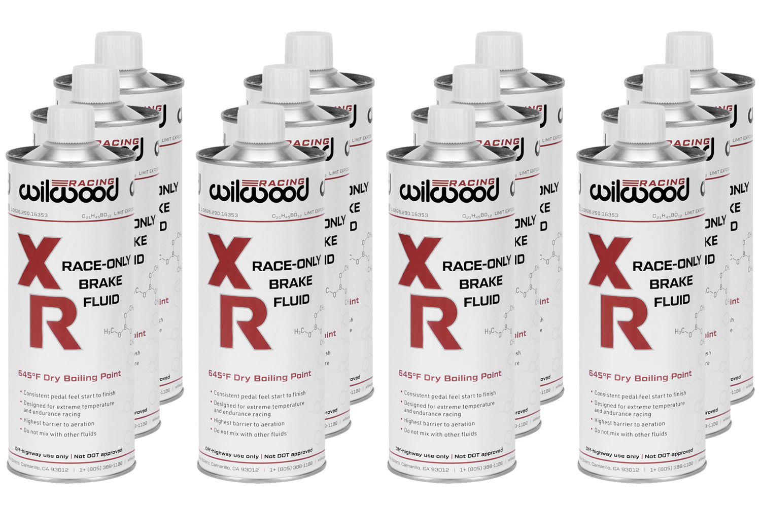 Wilwood Brakes 290-16355 Brake Fluid XR Racing 500ml Can NON-DOT 12pk Wilwood Brakes 290-16355