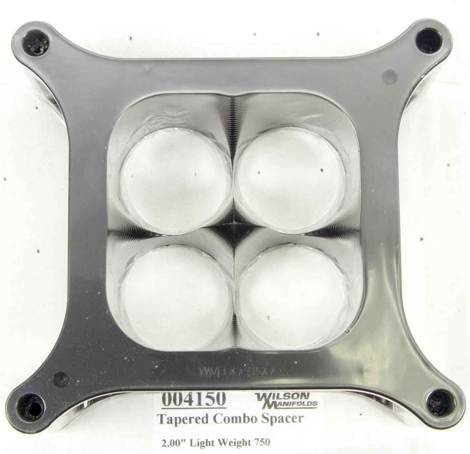 Wilson Manifolds 004150 Carburetor Spacer - 4150 2in 4-Hole L/W Tapered Wilson Manifolds 004150