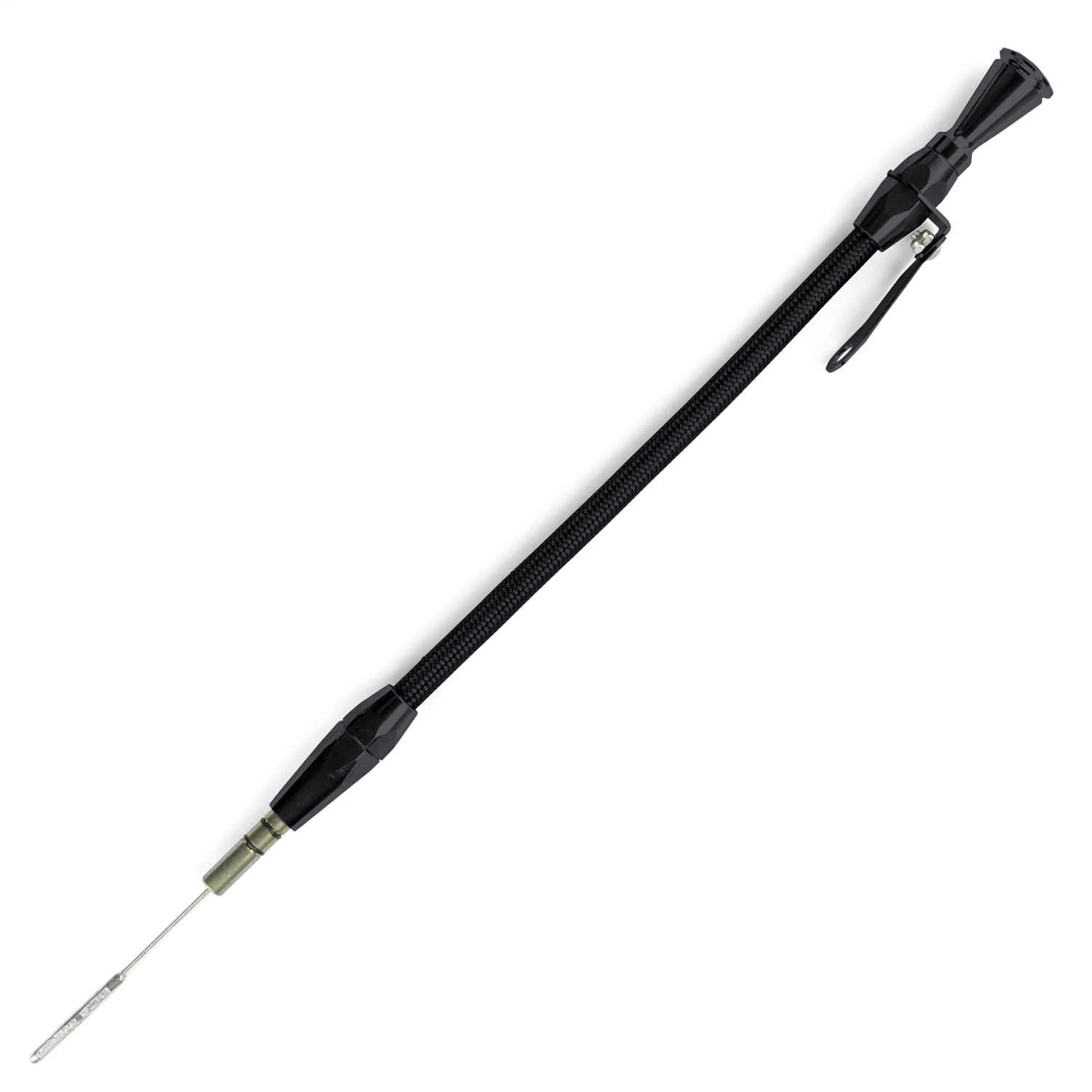 Lokar XED-5026 Flexible Engine Dipstick; Front Sump Only; Billet Aluminum; Black Housing; Lokar XED-5026