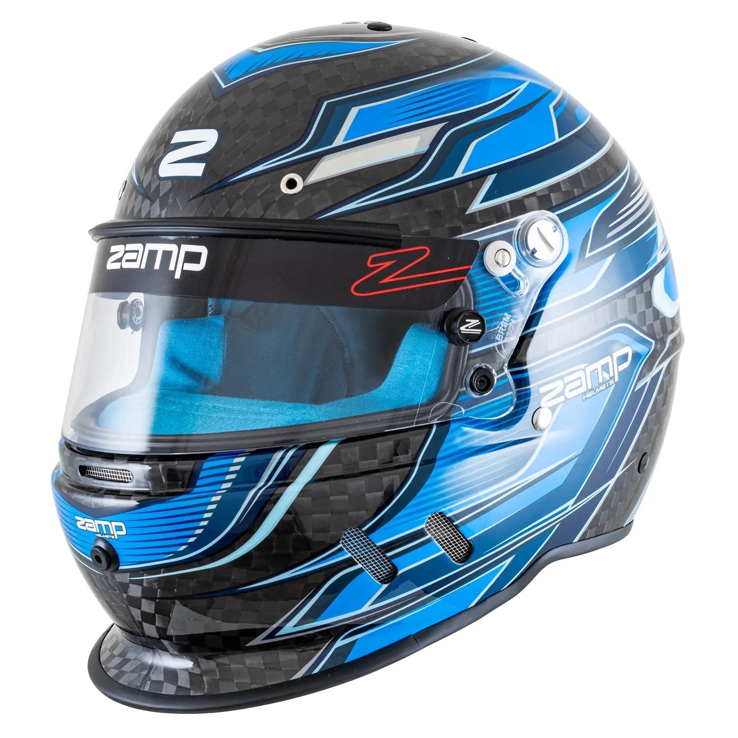 zamp H781C042XL Helmet RZ-67D 2X-Large Carbon Flo Blue SA2025 zamp H781C042XL