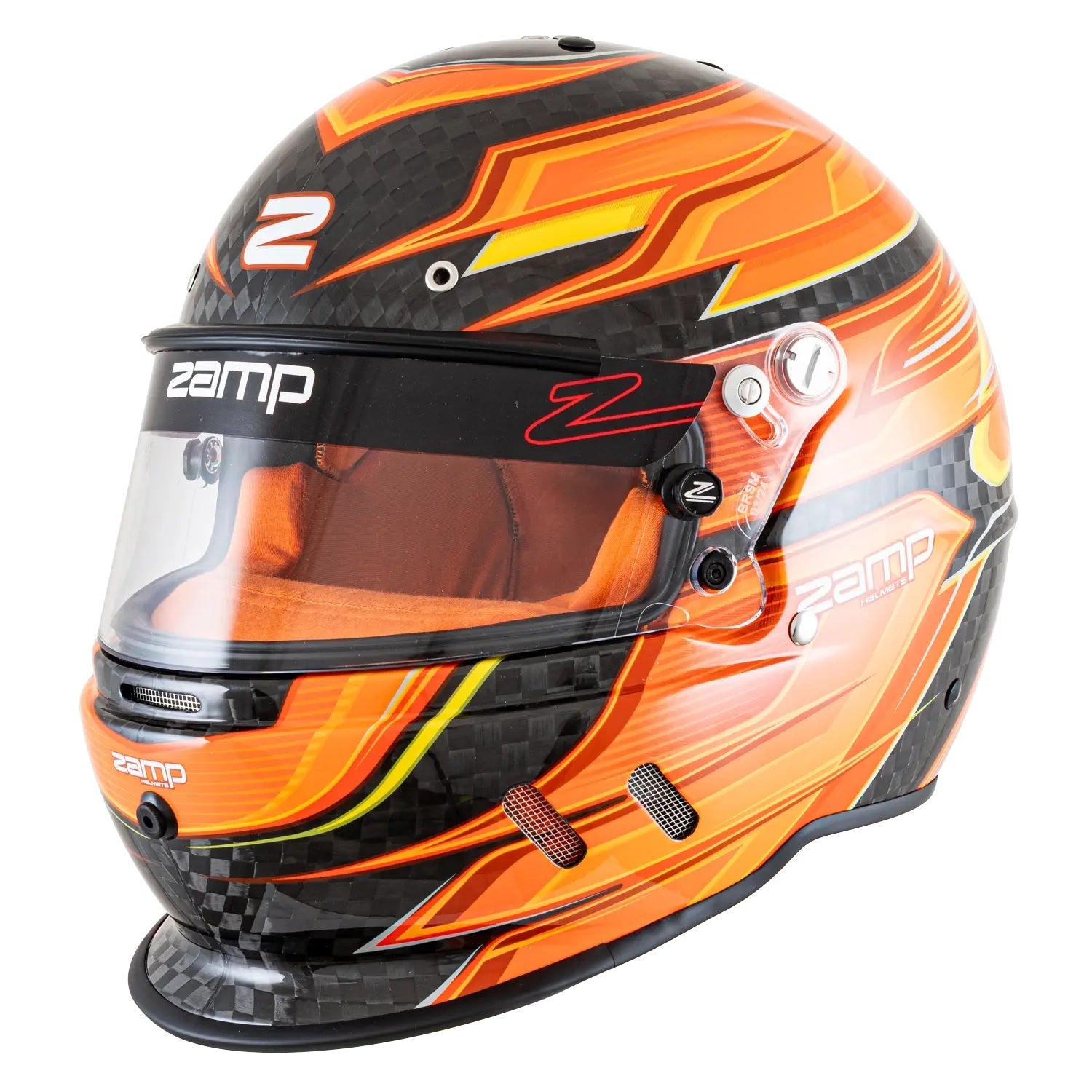 zamp H781C30M Helmet RZ-67D Medium Carbon Flo Org/Yl SA2025 zamp H781C30M