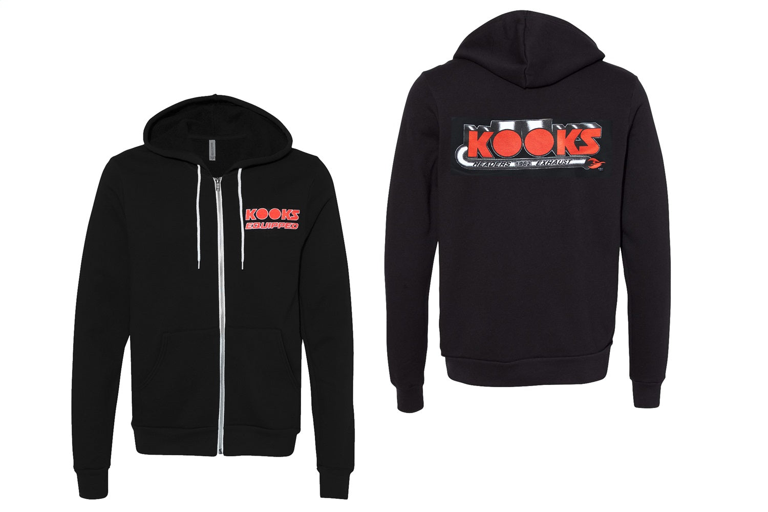 Kooks Custom Headers HS-100607-03 Kooks Logo Zip Up Hoodie Black-X-Large Kooks Custom Headers HS-100607-03