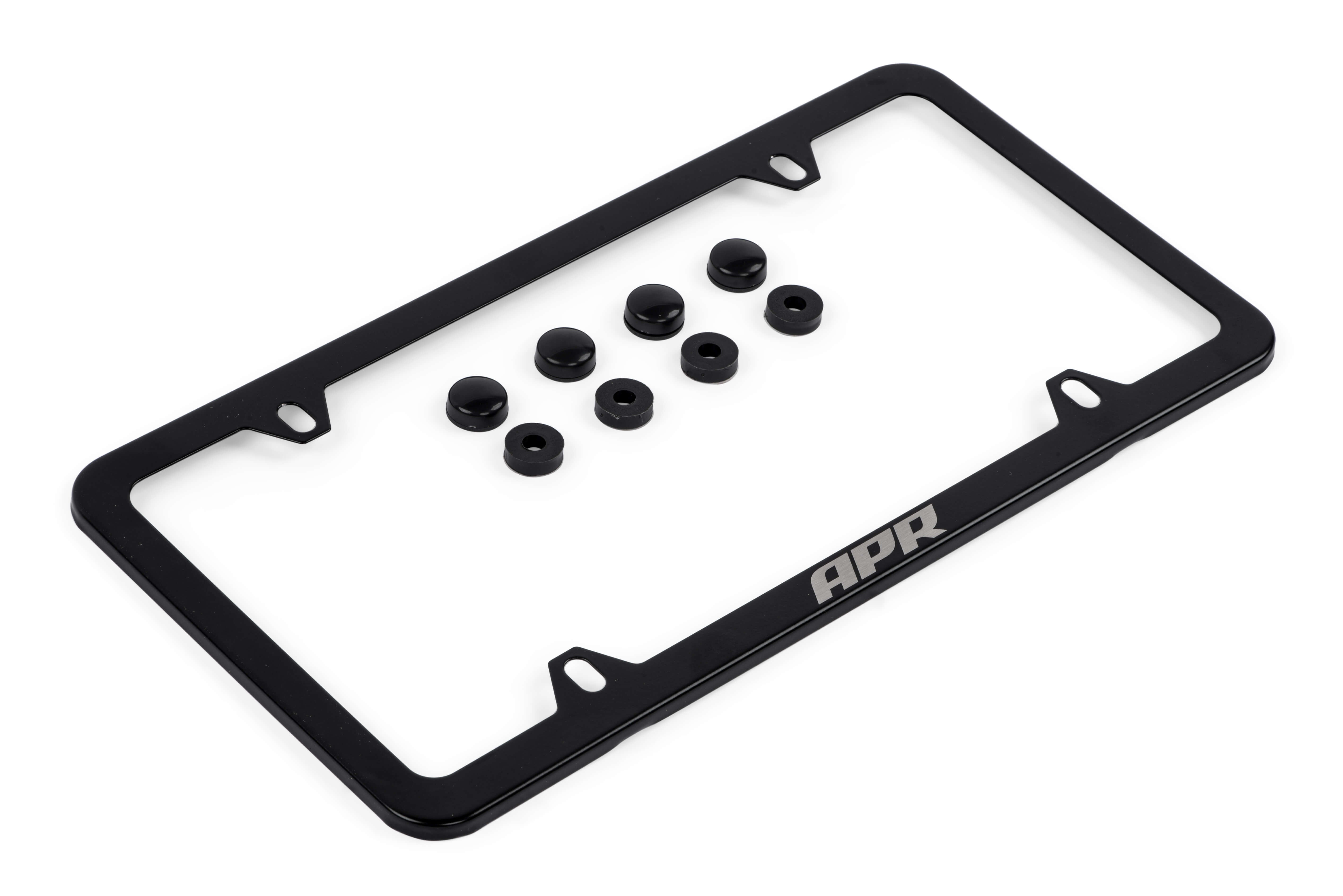 APR A1000013 APR License Plate Frame - Slim, Black w/ Hiders APR A1000013