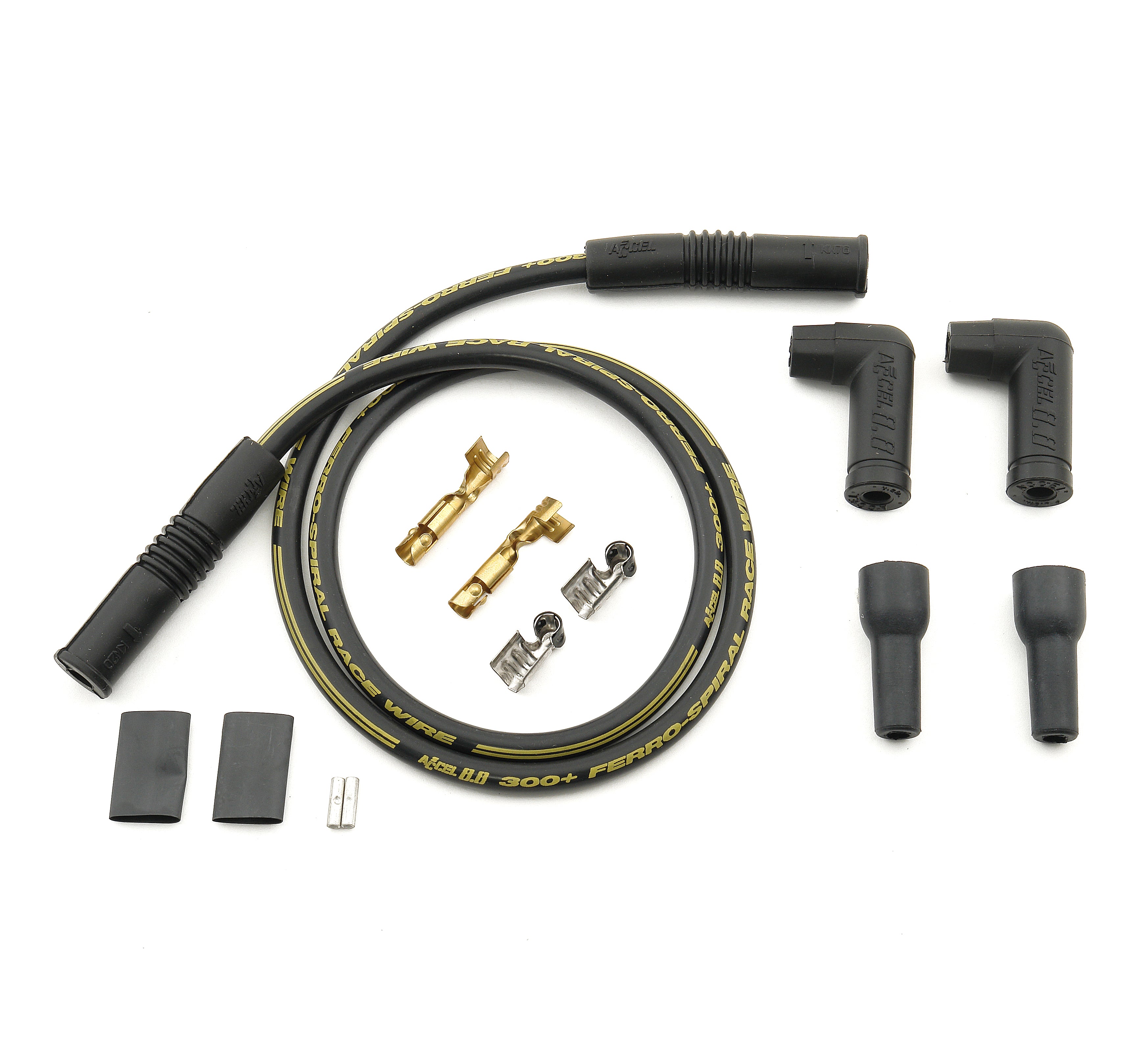 Spark Plug Wires, 300+, Spiral Core, 8.8mm, Black, Pair