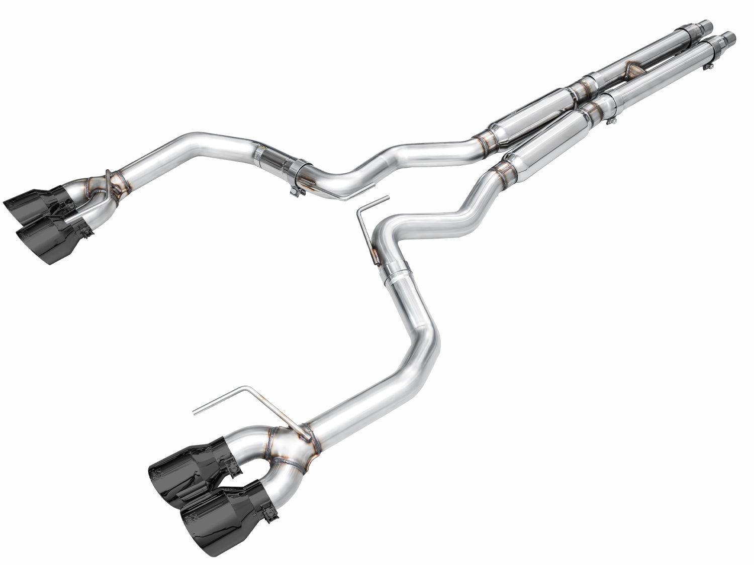 AWE Tuning 3020-43650 AWE Track Edition Exhaust for S650 Mustang GT Coupe - Quad Diamond Black Tips AWE Tuning 3020-43650