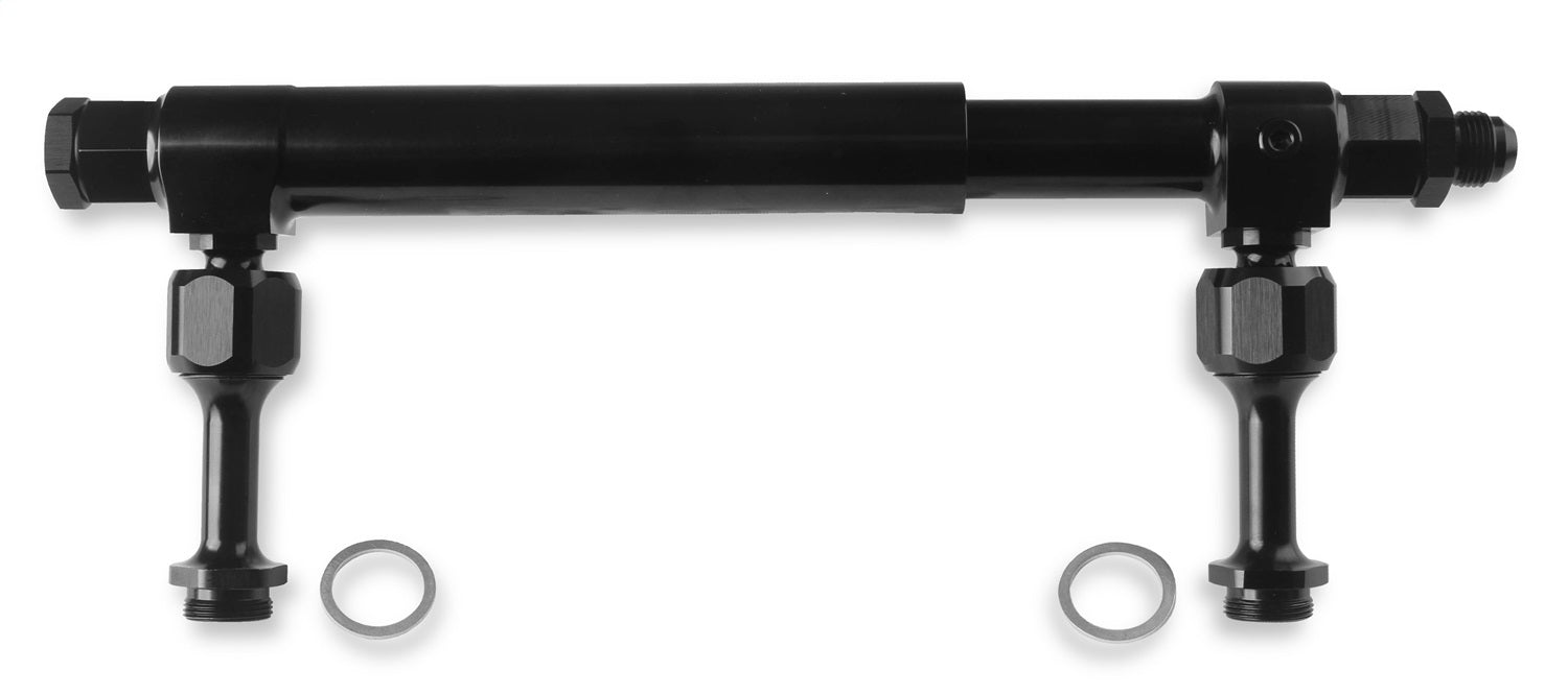 Earl's Performance AT105008ERL Billet Fuel Log; Inlet -8AN; 7/8-20AN; Swivel; Black; Earl's Performance AT105008ERL
