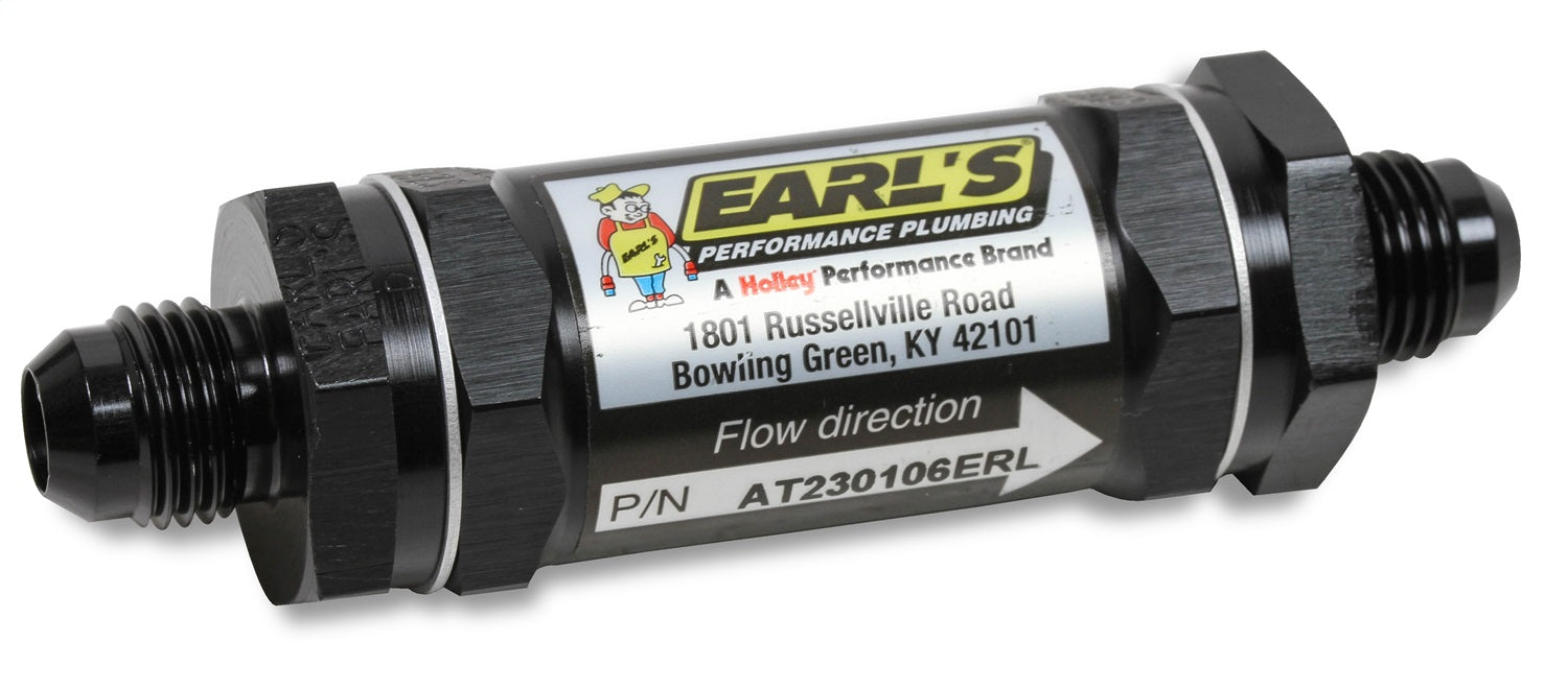 Earl's Performance AT230106ERL Aluminum In-Line Fuel Filter Earl's Performance AT230106ERL