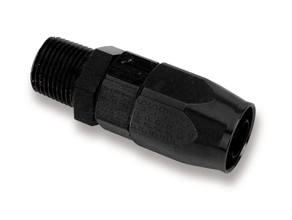 Earls Straight Swivel-Seal® Hose End -1/4" NPT Male to -6 Hose - Black