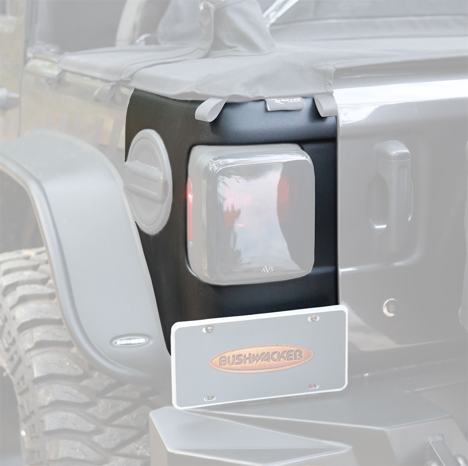 Bushwacker 14084 TrailArmor™ Corner Guard; OE Matte Black; Rear; Bushwacker 14084