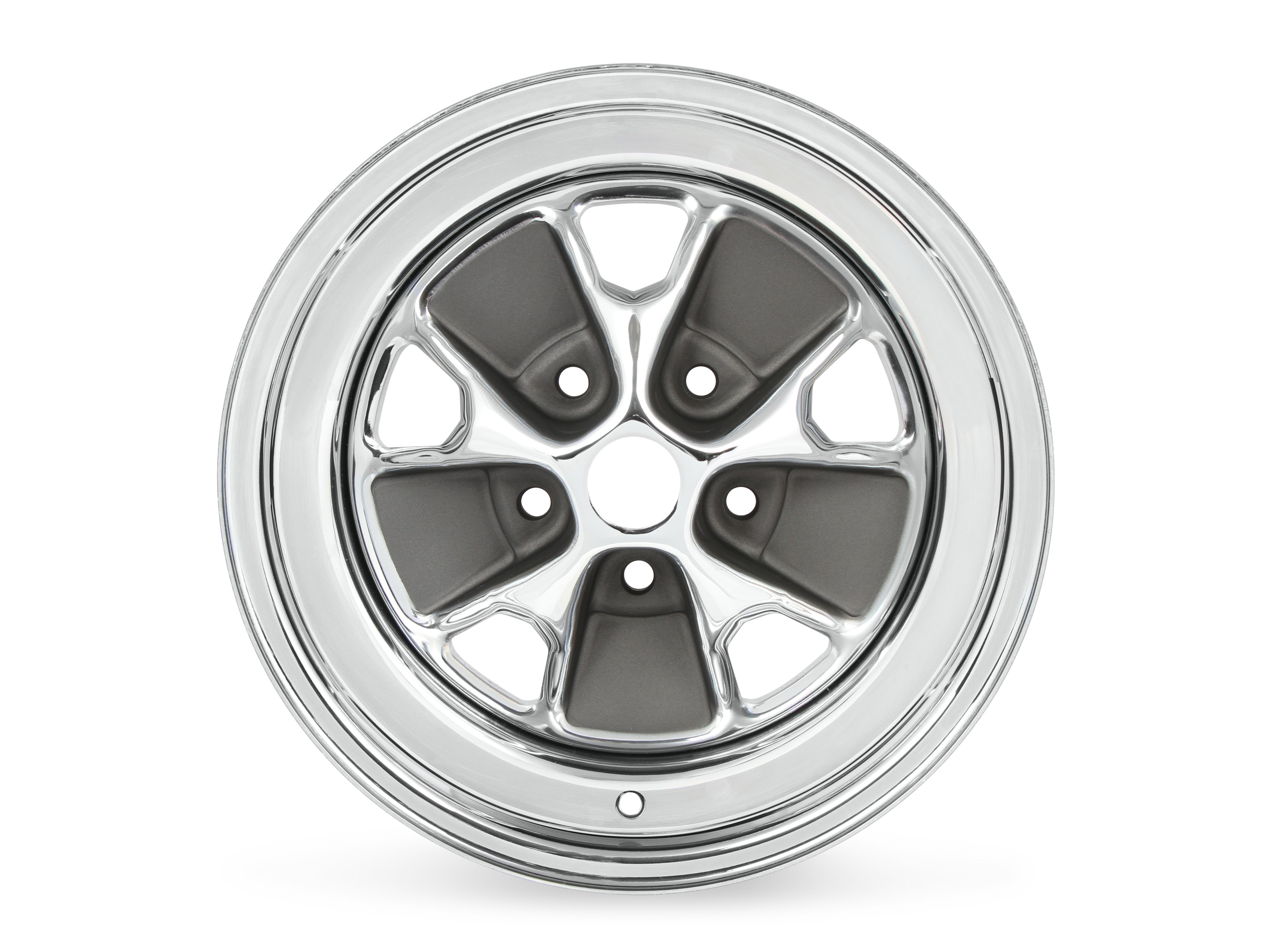 Scott Drake C5ZZ-1007-CR 1964-1973 Ford Mustang 15X7 Styled Steel Wheel Chrome/Charcoal Scott Drake C5ZZ-1007-CR