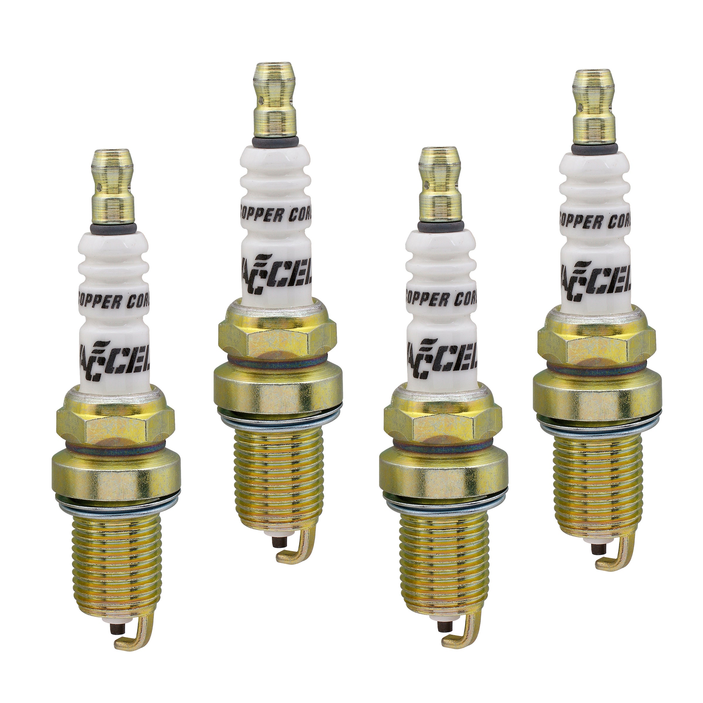 ACCEL 0786-4 U-Groove Resistor Spark Plug; 14mm Thread; 3/4 in Reach; Hot Heat Range; 4 Pack; ACCEL 0786-4