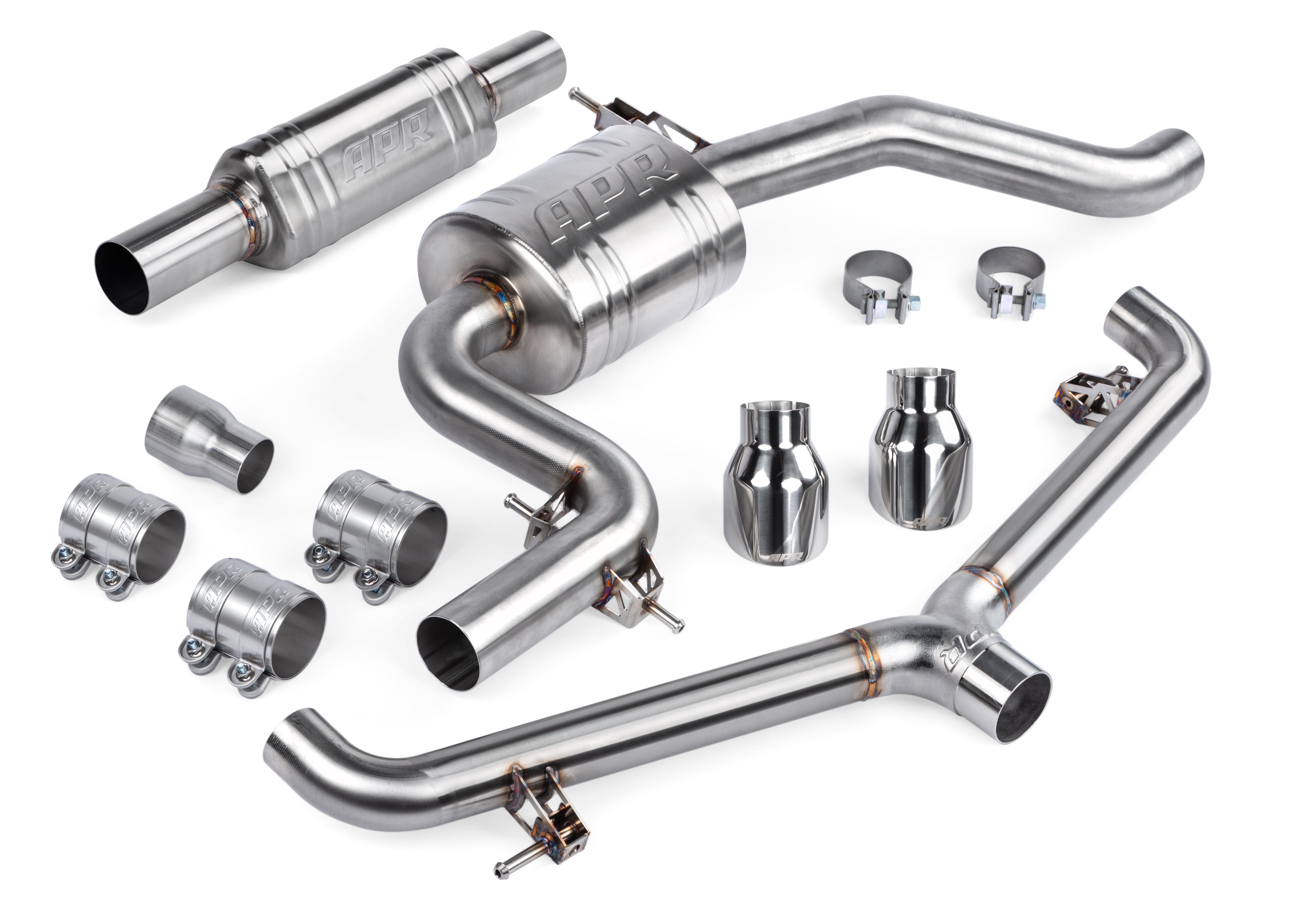 APR CBK0045 APR Catback Exhaust System (w/ Front Muffler) - GTI (MK6) APR CBK0045