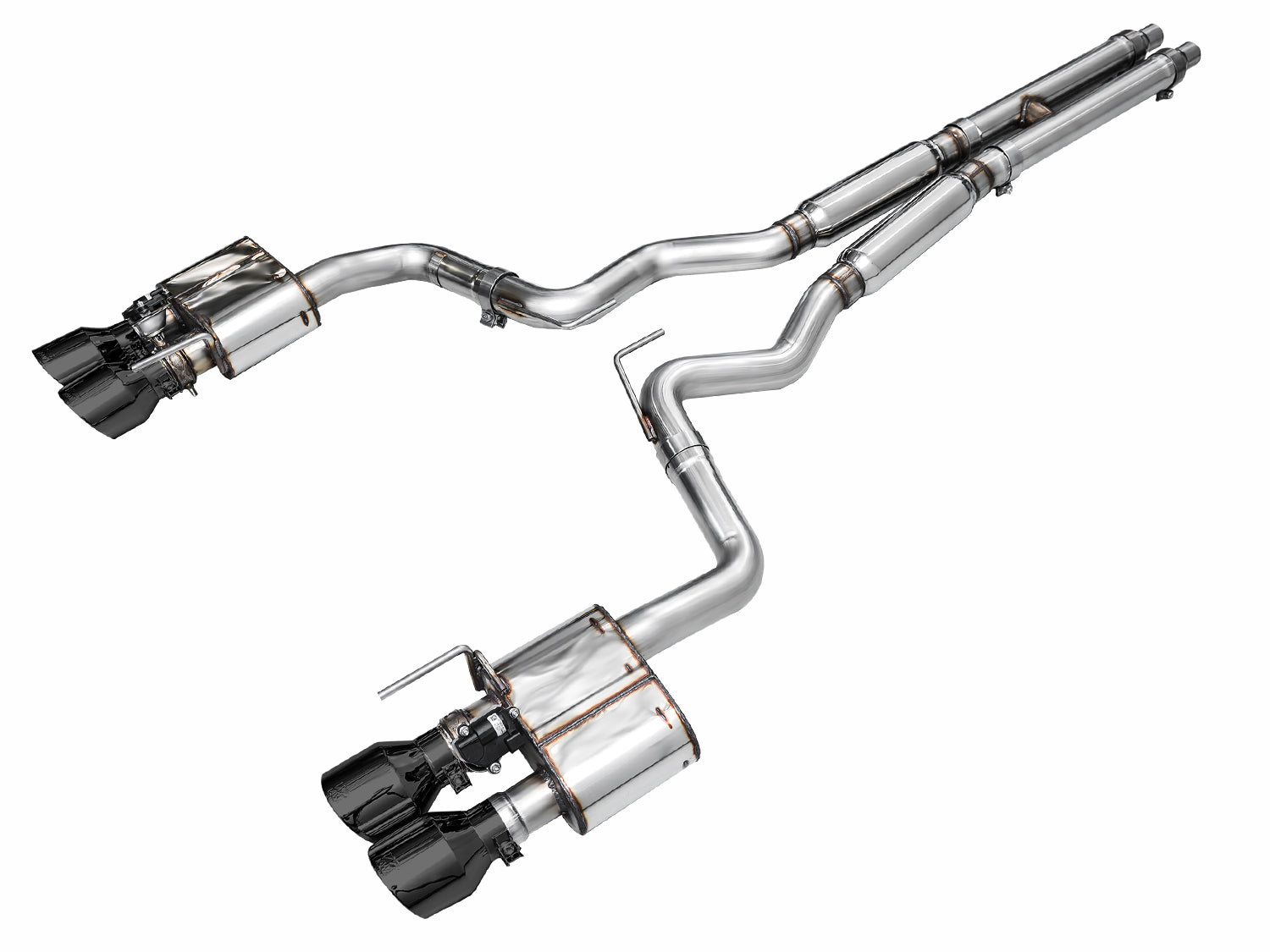 AWE Tuning 3025-43650 AWE SwitchPath™ Exhaust for S650 Mustang GT Coupe - Quad Diamond Black Tips AWE Tuning 3025-43650